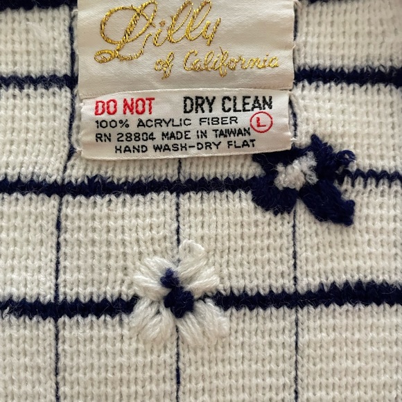 Lilly of California vintage open front cardigan sweater. - Picture 10 of 11